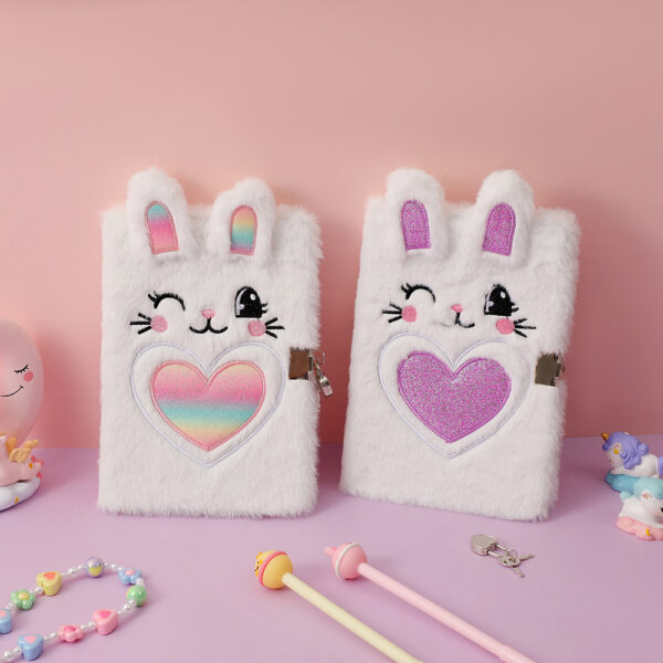 oly-a4dca3884e52ecf2a759949f2d9f393a Wholesale Plush Cartoon Rabbit Diary Notebook for Kids Cute Daily Journal Gift