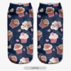 Wholesale Trendy 3D Digital Print Cartoon Short Socks Breathable Sweat Absorbing Polyester Cotton Everyday Fashion Accessory
