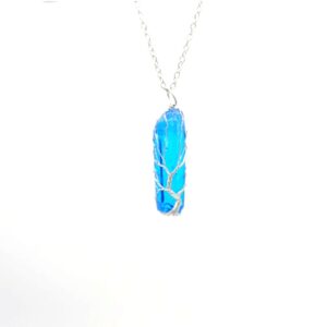 Lake Blue Crystal Column silver / pure natural