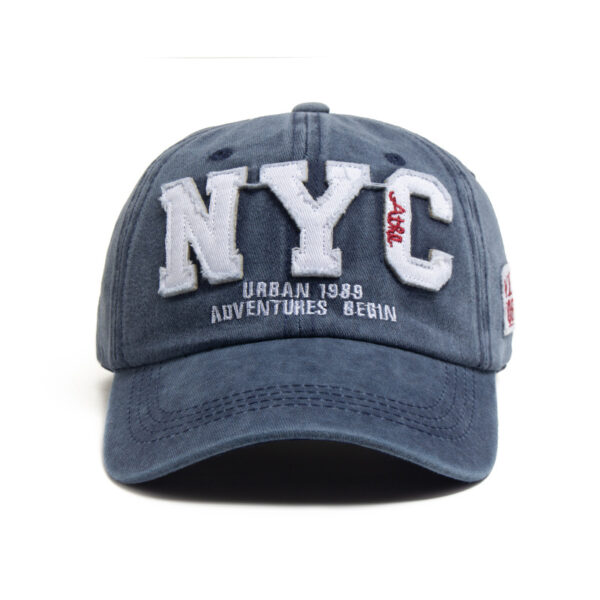 Wholesale Yellow Washed Cotton NYC Letter Baseball Cap Retro Style Fashion Accessory