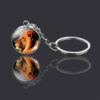 Wholesale Double Sided Glass Ball Keychain with Animal Motif Metal and Glass Keyring for Wedding Gift Boutique Resale