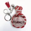 Wholesale Rhinestone Perfume Bottle Keychain Leather Tassel Bag Charm Trendy Gift Accessory