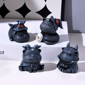 Wholesale Halloween Skeleton Cat Resin Ornament for Home Decor or Gift Boutique