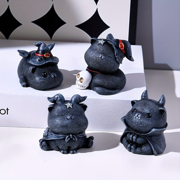 Wholesale Halloween Skeleton Cat Resin Ornament for Home Decor or Gift Boutique