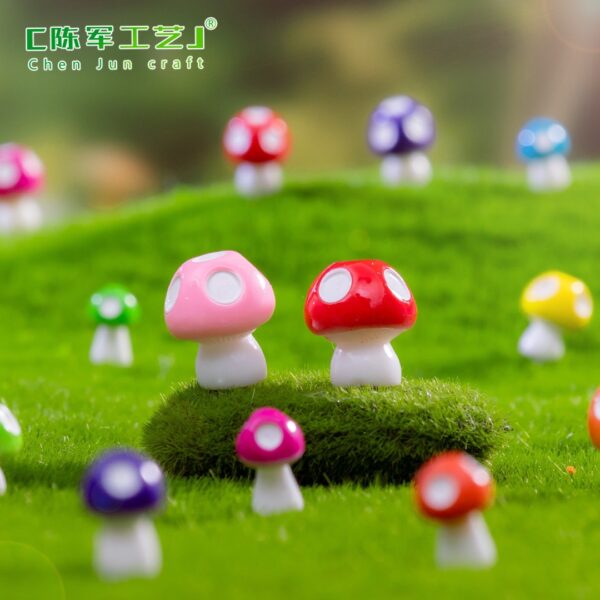 Wholesale Creative colorful artificial mushroom moss miniature landscape, garden landscaping materials, DIY decorations, accessories, and small ornaments.