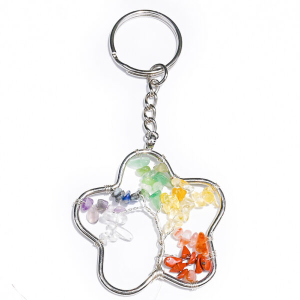 oly-a534e6f7a8bf893122b4c8b5aee8ece9 Wholesale Natural Crystal Yoga Keychain Pendant Five pointed Star Tree of Life, Fashion Accessory