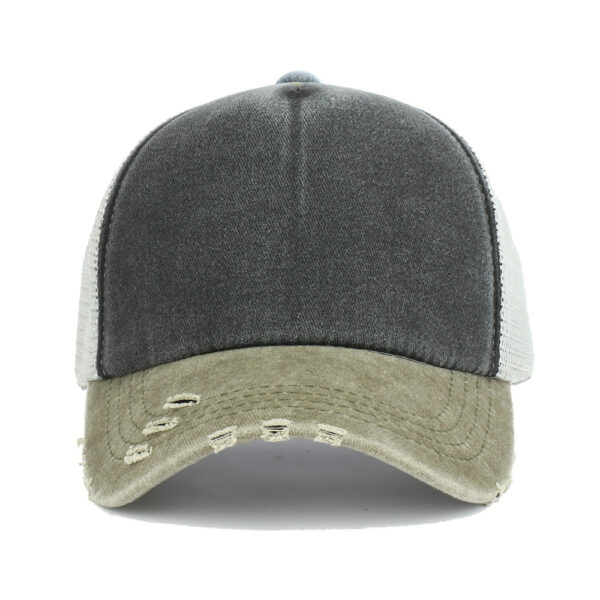 Wholesale Trendy Washed Baseball Cap with Holes Curved Brim Mesh Women's Summer Sun Hat
