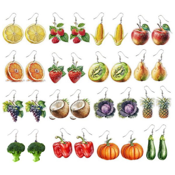 oly-a56dbd59b6b9c72293a0990177012f87 Wholesale Acrylic Simulated Fruit Vegetable Earrings Lovely Design Fashion Accessory
