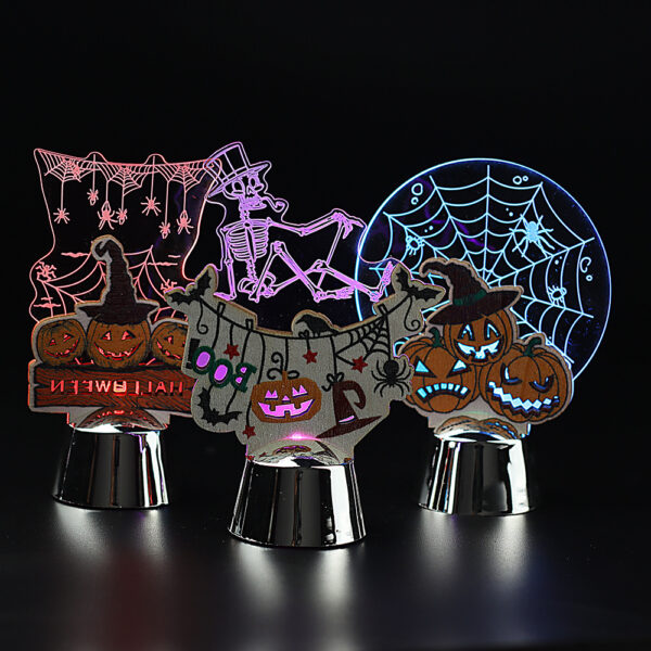Wholesale Halloween Acrylic Pumpkin Night Light Decorative Accent Gift for Party