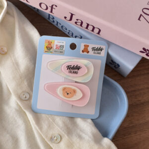 1 # Pink/white oval water drop-2pcs
