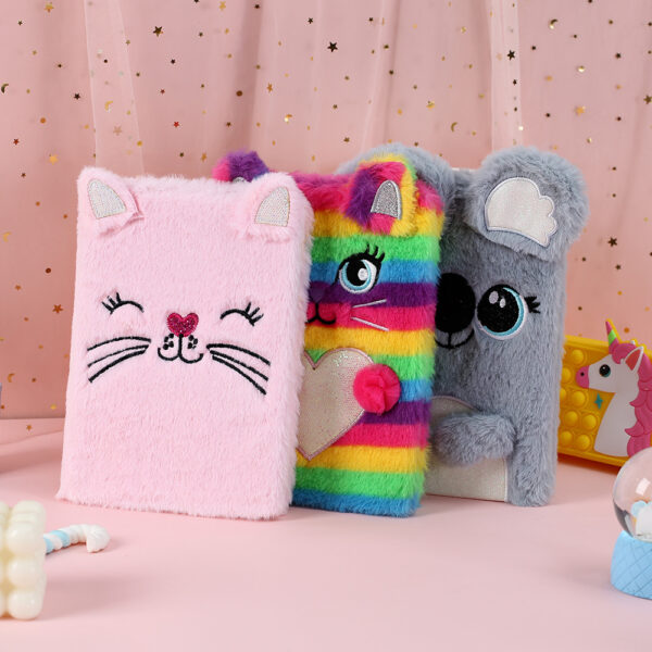 oly-a59dfdefba8937fcfb288aff60b33f7e Wholesale Cute 3D Cat Ears Plush Notebook Decorative Journal Gift