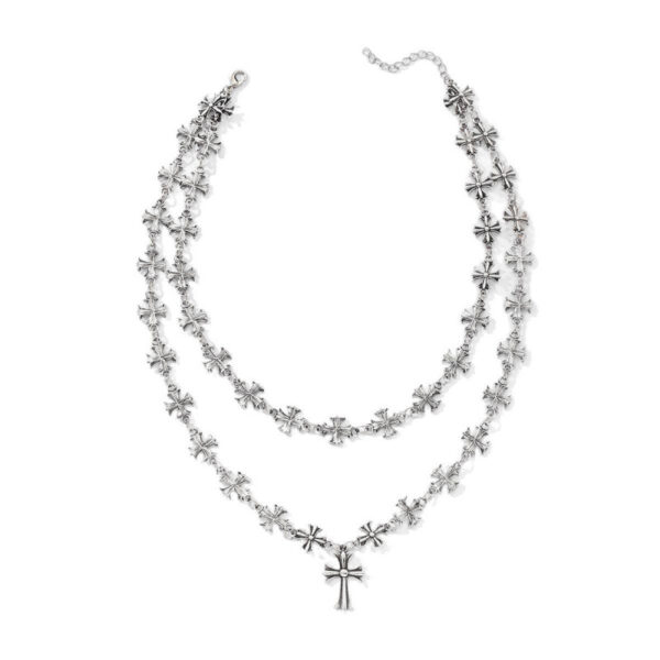oly-a5b5a2843c9a24bbda405321870c8204 Wholesale Trendy Cross Pendant Layering Necklace Zinc Alloy Fashion Jewelry Accessory