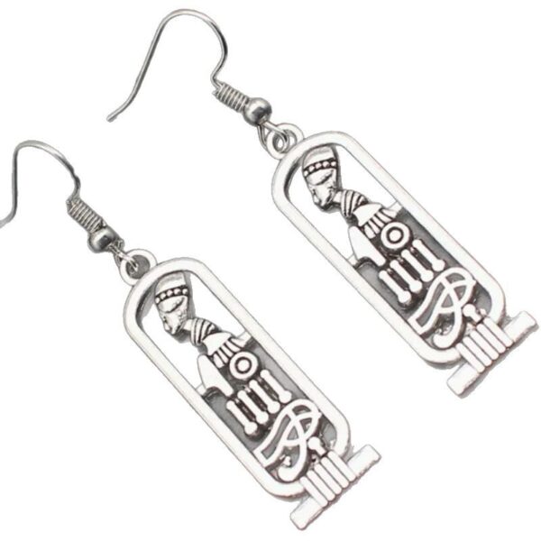 Wholesale Ancient Egyptian Hieroglyph Pendant Earrings with Eye of Horus Gold Tone Alloy Jewelry
