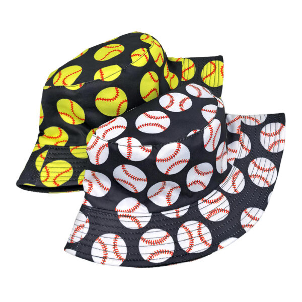 Wholesale Casual Baseball Print Bucket Hat for Sun Protection Fashion Accessory