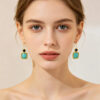 oly-a5f2289be7b5e4fc4ecbd88706d677e6 Wholesale Geometric Alloy Earrings Turquoise Inlay Stylish Women's Jewelry Accessory