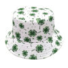oly-a60844fa3edf21a79c934939a669ef1e Wholesale Printed Bucket Hat with Four Leaf Clover Design Chic Casual Sun Hat Unisex