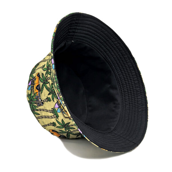 Wholesale European Casual Fisherman Hat Coconut Tree Print Sun Protection Beach Vacation