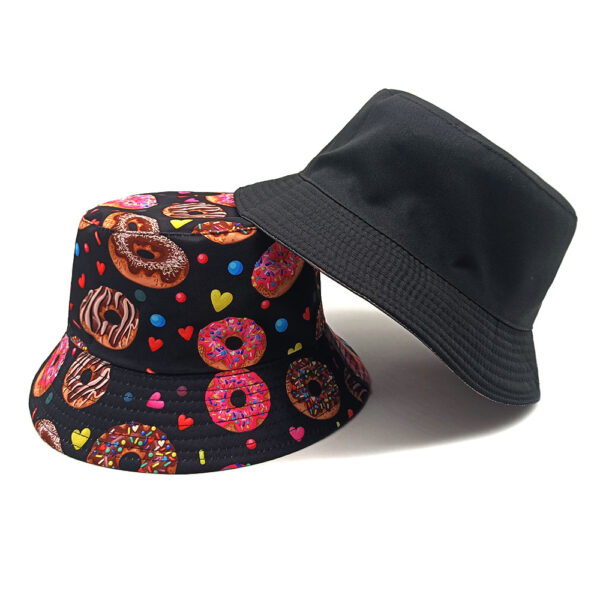 oly-a65198eb0e7a1f8f9f239f894c9ba6a0 Wholesale Double sided Donut Pattern Bucket Hat for Outdoor Sun Protection Unisex