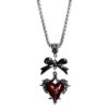 oly-a65f8dc3f3e4f38f0c5539f53795c5e8 Wholesale Alloy Red Heart Pendant Necklace Gothic Punk Style Square Chain Jewelry Accessory