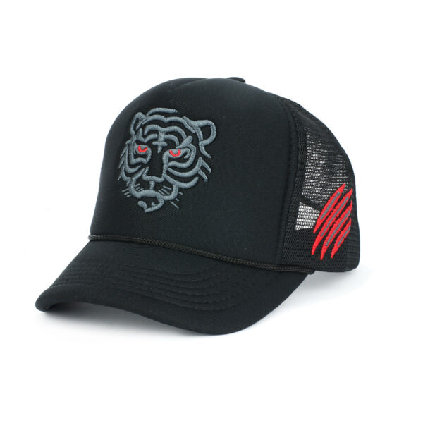 Wholesale Tiger Embroidery Mesh Trucker Hat Adjustable Baseball Cap Trendy Fashion Accessory