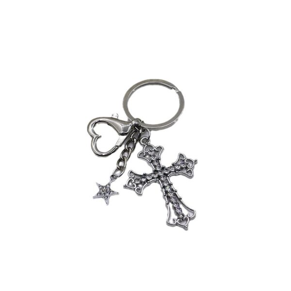 Wholesale Alloy Cross Butterfly Keychain Pendant Y2K Retro Trendy Bag Charm for Women