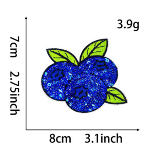 Hot melt adhesive backing * sequin embroidery * blueberry