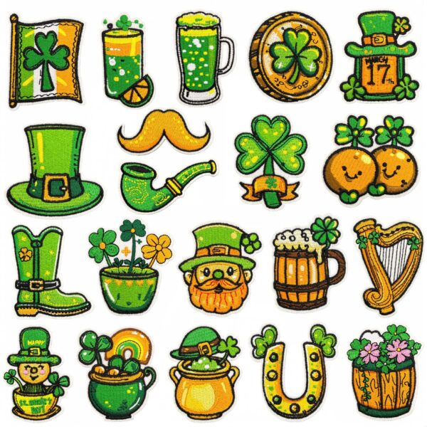 oly-a6e65f3311d282178acc3de7c408af33 Wholesale Irish Shamrock Embroidery Patch St. Patrick's Day Cloth Badge Fashion Accessory