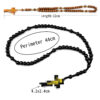 oly-a727273c82cf58f793adb8af731a4409 Wholesale Stylish Wooden Woven Cross Rosary Beads 8mm Colorful Prayer Beads for Gift Boutique