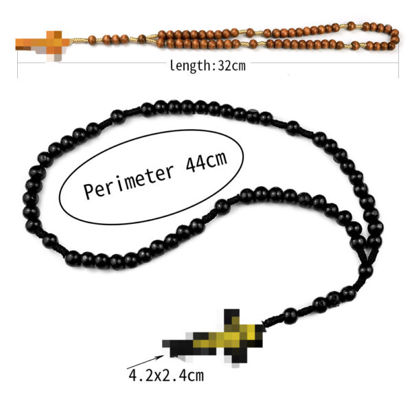 oly-a727273c82cf58f793adb8af731a4409 Wholesale Stylish Wooden Woven Cross Rosary Beads 8mm Colorful Prayer Beads for Gift Boutique