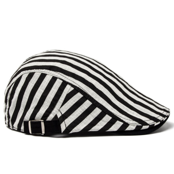 Wholesale Chic Cotton Linen Plaid Beret Hat Unisex Summer Sunshade Cap