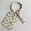 oly-a753153182c5dcf5b4595fc33c2805bb Wholesale PU Leather Plaid Tassel Keychain with Wooden Beads Chic Car Key Accessory for Women