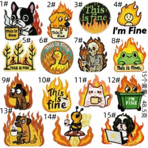 Flame cloth patch set of 15 pieces