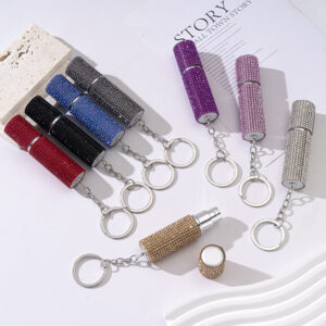oly-a7886f2e09555eee751c2cb0f1f57d3c Wholesale Rhinestone Creative Metal Perfume Bottle Keychain for Women Trendy Key Chain Accessory for Wedding or Everyday Gift
