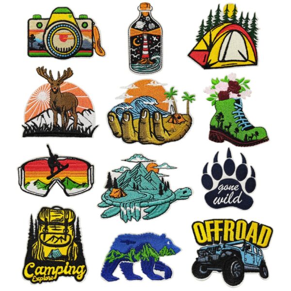 Wholesale Landscape Pastoral Embroidered Patches, DIY Fashion Accessory for Camping Home Decor, Stylish Gift