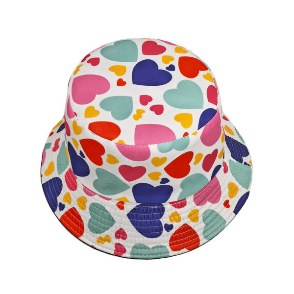 Wholesale Double Sided Love Pattern Fisherman Hat Sunscreen Outdoor Casual Bucket Hat