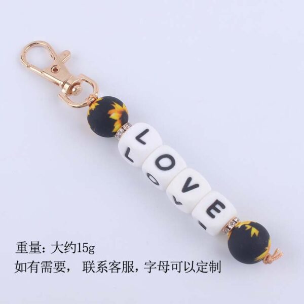 oly-a7d78114b24ffcdd3dd61edfaf9edc61 Wholesale Silicone Korean Style DIY Bead Bracelet Keychain Pink Fashion Accessory for Resale