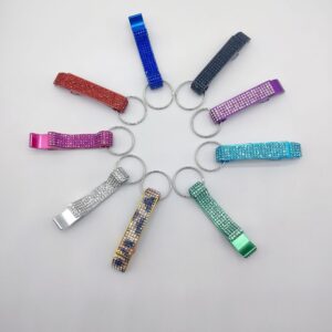 oly-a7e5e9c33613e0df167d5c947275fd2e Wholesale Trendy Rhinestone Bottle Opener Keychain White Zinc Alloy Travel Commemoration Gift Boutique Resale