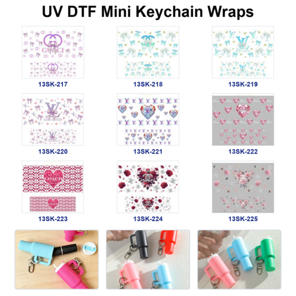 oly-a80d4d70f221914078f96e3f3a51496e Wholesale 8pcs Cute Luxury Pattern Mini Cup Keychain Sticker
