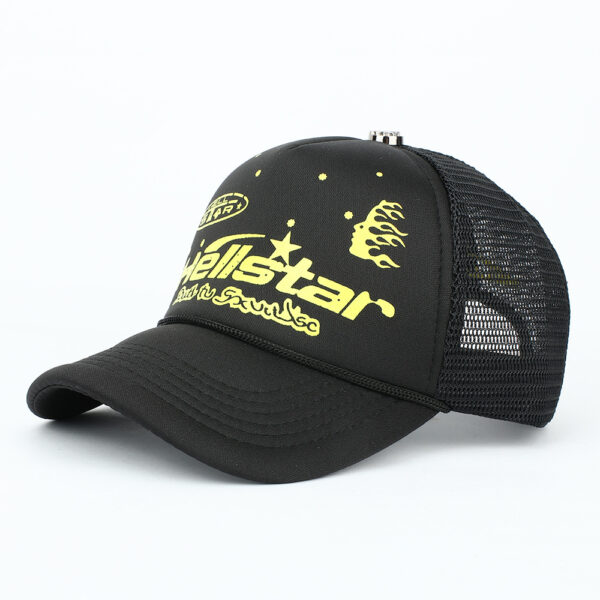 Wholesale Trendy English Letter Printed Mesh Cap Fuchsia, Adjustable, Unisex, for Gift or Boutique Resale