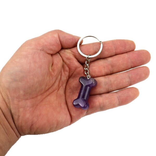 Wholesale Pastoral Style Bone-Shaped Obsidian Semi-Precious Stone Keychain Pendant DIY Jewelry Accessory Gift