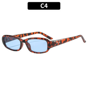 C4-leopard print frame blue film