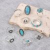 oly-a86985fd9928e56c3fb2056e6d40f464 Wholesale Vintage Turquoise Geometric Ring Set 10 Piece Jewelry Accessory for Boutique Resale