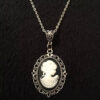 oly-a8743636ec2a5e91aad2b3bf5c5bc8ca Wholesale Vintage Cameo Pendant Necklace Black Alloy 18 Inch Chain Fashion Accessory