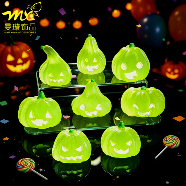 Wholesale Halloween Glowing Pumpkin Resin Craft DIY Desktop Decor Figurine Gift Home Decor Resale