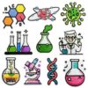 oly-a8a765dce31d47752e6284af84a6d2ee Wholesale Cartoon Chemical Experiment Embroidered Patch Decorative Patch for Everyday Use