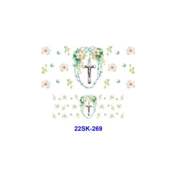 oly-a8e51b4a309f9a1952eae13330364c15 Wholesale 8pcs Floral Religious Mini Keychain Sticker