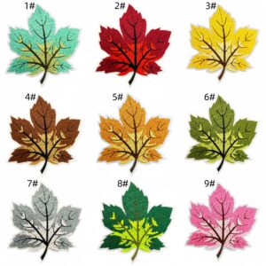 Maple leaf cloth stickers combination (9)