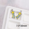 Wholesale Pink Double Sided Rainbow Meteor Pendant Zinc Alloy DIY Earring Accessory