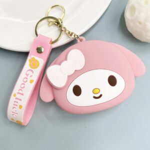 Leather cord sanrio coin purse - my melody - pink - lucky charm