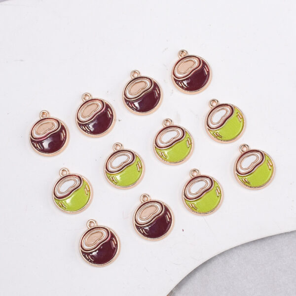 oly-a9212ab6444d3b29290c6886fa0a90eb Wholesale Green Coconut Fruit Pendant Charm Zinc Alloy Drop Oil Fashion Accessory for DIY Jewelry